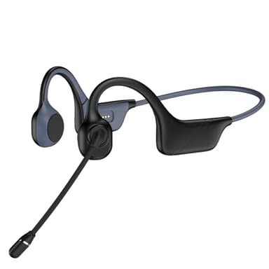 Hostena Bone Conduction Headphones with Mic-Callink, Trucker Bluetooth 5.4 Headset with Noise-Canceling Boom Microphone/Mute Function/Dual Connect, Open Ear Headphones for Work Driving Meeting（Black）