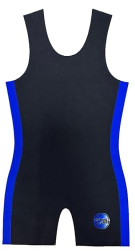 LiftingLarge Competition Powerlifting Singlet Black and Blue - IPF Approved (Medium)