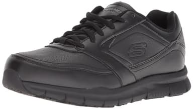 Skechers womens Nampa-wyola Food Service Shoe, Black Polyurethane, 7 US