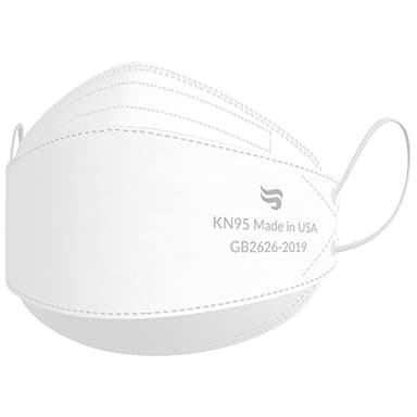 Breatheze KN95 Face Masks Made in USA FDA Registered - Disposable KN95 Mask - 3D Style White 25-pack