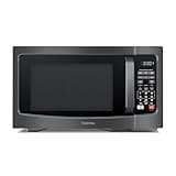 TOSHIBA EM131A5C-BS Countertop Microwave Ovens 1.2 Cu Ft, 12.4" Removable Turntable Smart Humidity Sensor 12 Auto Menus Mute Function ECO Mode Easy Clean Interior Black Color 1100W