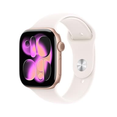 Apple Watch Series 11 [GPS 46mm] Smartwatch with Rose Gold Aluminum Case with Light Blush Sport Band - M/L. Sleep Score, Fitness Tracker, Health Monitoring, Always-On Display, Water Resistant