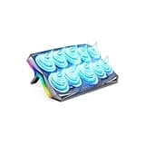 10-Fan RGB Laptop Cooling Pad, Gaming Cooler for 15-17.3 Inch Laptops, Adjustable 7 Height Levels, Portable Stand with RGB Lights & 2 USB Ports