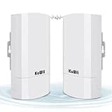 KuWFi 2-Pack 300Mbps Wireless Bridge, Outdoor CPE WiFi Kit Point to Point Wireless Access Point 2.4G Internet Bridge 1KM Transmission Distance Solution for PTP/PTMP(Pre-Program)