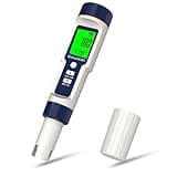 Ph Tester Digital,Pool Salt Tester, Digital Salinity Meter and PH Tester for Pool Salt Water and Drinking Water, 5 in 1 Salinity PH Temp EC and TDS Meter for Swimming Pool Hot Tub Spas, High Accuracy