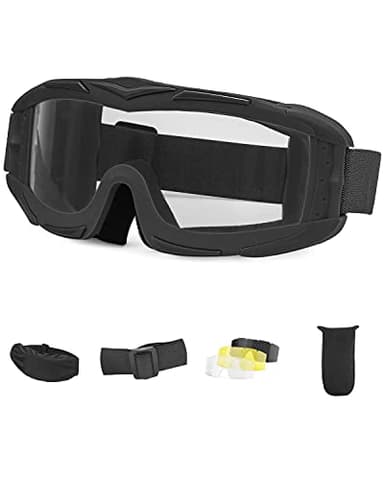 KEMIMOTO Tactical Airsoft Goggles with Anti Fog Paintball Lenses, Ballistic Protection