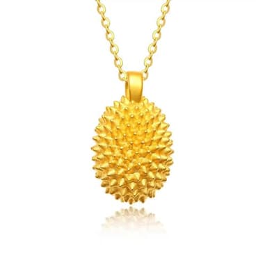 De Lapoll 24K Pure Gold Pendant 999 Gold Necklace Women's Engagement Anniversary Birthday Christmas Valentine's Day Gift for Women Wife Mother (24K King of fruit)