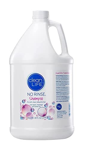 No-Rinse CleanLife Products Shampoo, 128 fl oz - Waterless, Quick Foaming Liquid Formula for Surgery Recovery, Elderly Care & Camping - Leaves Hair Fresh, Clean & Odor-Free - Made in USA