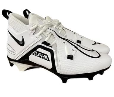 Alpha Menace Pro 3 Wide (W) Mid Men's Football Cleats White Black DH3292-100 Size 10.5 Wide (W) US