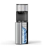 Manastin Bottom Loading Water Cooler Dispenser for 3-5 Gallon Bottles, 3 Temperature Settings - Hot, Cold & Room Water, Ideal Design for Home & Office, Stylish Silver