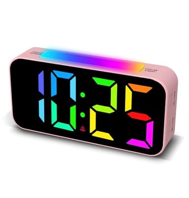 Topski Loud Alarm Clocks for Bedrooms Heavy Sleepers, Digital Clock with Night Light, Large Display, Dual Alarm, Snooze, Dimmable Bedside Alarm Clock for Teens