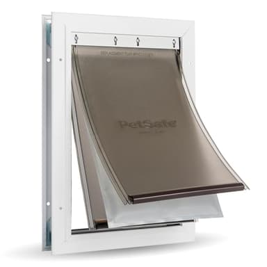 PetSafe Extreme Weather Aluminum Pet Door - Energy-Saving Thermal Barrier Pet Flap with Slide-in Door Locking & Secure Flap Cover - for Dogs Up to 100 Lb - Large