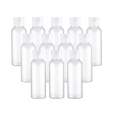 TANCANO Plastic Travel Bottles, Clear 3.4oz/100ml Empty Lotion Bottle Small Squeeze Bottle Containers with Flip Cap for Shampoo Conditioner Toiletries
