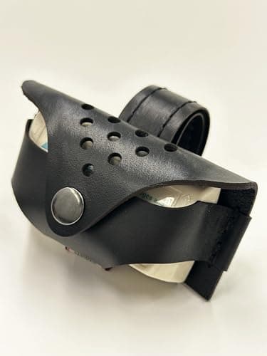 Motorcycle Toll Tag Holder, Black, Quality Handmade Leather Mount with Metal Snap Button, Universal Mounting Design for EZ Pass