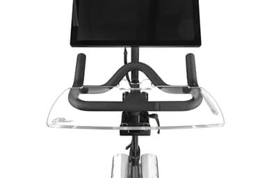 TFD The Tray V2 for Peloton Bike Original Models, Flat Acrylic Desk Tray with Phone and Pen Holders, Laptop and Tablet Tray for Work, Reading, or Viewing While Riding, Clear