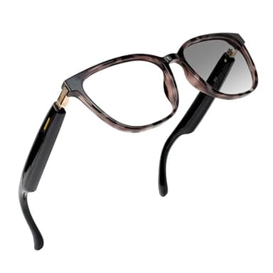 AI Smart Glasses with Real-Time Translation & Voice Assistant – Bluetooth Sunglasses with Noise-Cancelling Calls, Music, Touch Control, Photochromic Lenses, UV & Blue Light Protection-Tortoiseshell