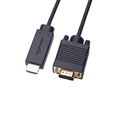 Amazon Basics HDMI to VGA Cable, 1080P, Gold-Plated, 6 feet, Black
