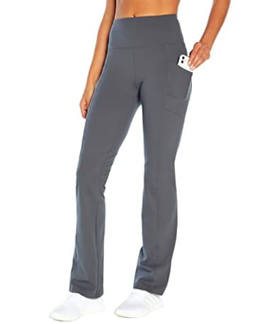 Marika womens Eclipse Tummy Control Bootleg Yoga Pants, Grey, Small