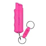 SABRE Defense Spray, 3-in-1 Formula Contains Max Strength Pepper Spray, CS Military Tear Gas & UV Marking Dye, Quick Release Key Ring for Easy Carry, Finger Grip for More Accurate Aim, 0.54 fl oz