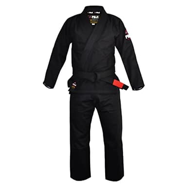 FUJI Summerweight BJJ Uniform, Lightweight BJJ Gi with Bungee Drawstrings, Black, A4