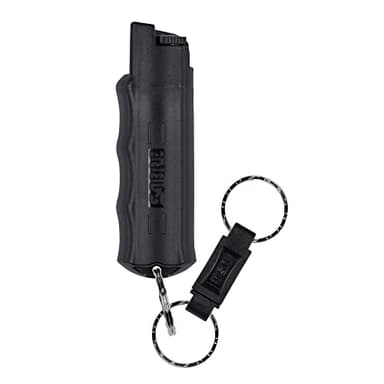 SABRE Pepper Spray - Quick Release Keychain for Easy Carry & Fast Access, Max Police Strength Self Defense OC Spray With UV Dye, 10 Sec. Spray Time, Finger Grip - Faster Aim, 0.54 fl oz, Secure Safety