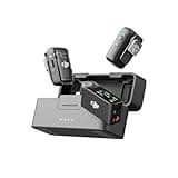 DJI Mic 2 (2 TX + 1 RX + Charging Case), Wireless Lavalier Microphone, Intelligent Noise Cancelling, 32-bit Float Internal Recording, 820 ft.(250m) Range, Microphone for iPhone, Android, Camera