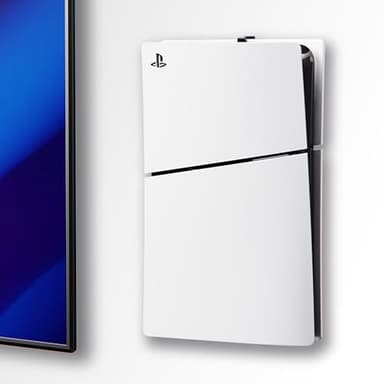 ALIENERGY PS5 Wall Mount for PlayStation 5 Console - Sleek Hidden Design for Mounting Near or Behind TV, 2 Controller & Headset Holders Included (PS5 Slim)