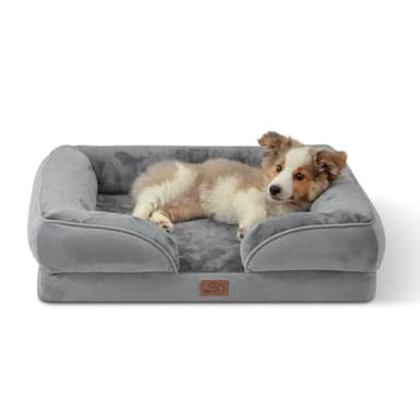 Bedsure Orthopedic Dog Bed Medium with Removable Washable Cover, 28" Grey