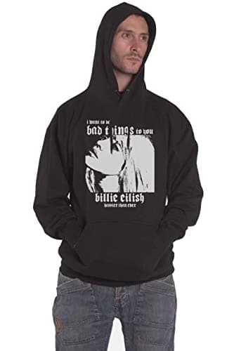 Billie Eilish Hoodie Bad Things Official Unisex Black Pullover Size L