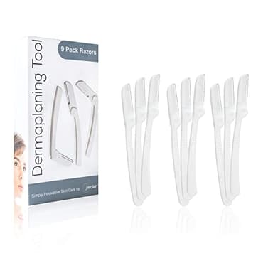 Jasclair Dermaplaning Razor (9 Count) – Face Razors for Women for Peach Fuzz, Eyebrow Shaping & Gentle Exfoliation – At Home Facial Shaver for Smooth Skin & Flawless Makeup Prep