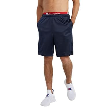 Champion mens 9" Shorts, Mesh Shorts, 9", Mesh Basketball Shorts, Mesh Gym athletic shorts, Navy-407q88, Large US
