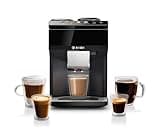 Bosch TPU40109 500 Series Fully Automatic Espresso Machine with Whole Bean Compartment and Ground Coffee Chute, TFT Display & Touch Control Panel, External Milk System, and 9 Beverage Options, Black