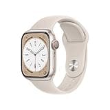 Apple Watch Series 8 [GPS + Cellular, 41mm] - Starlight Aluminum Case with Starlight Sport Band, S/M (Renewed)
