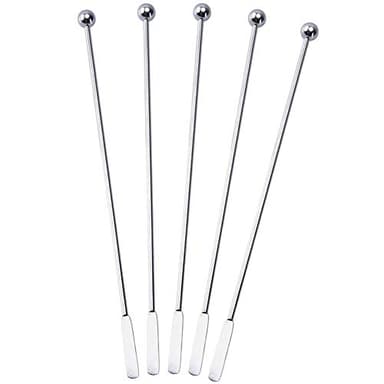 5 pcs Stainless Steel Coffee Beverage Stir Sticks Cocktail Stirrers Drink Swizzle Stick 7.4" Swizzle Stick Picks Tools