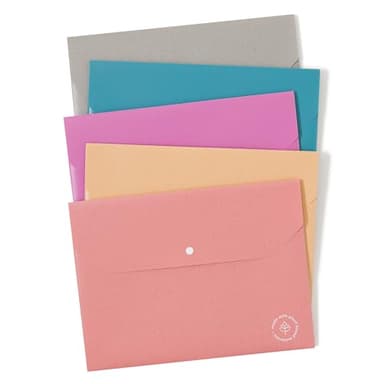 U Brands U-Eco Poly Document Holders, Set of 10, Assorted Brights, Single Pocket, Letter Size (6601U01-12)