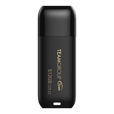 TEAMGROUP C175 512GB USB 3.2 Gen 1 (USB 3.1/3.0) Read 100MB/s Flash Thumb Drive, External Data Storage Memory Stick Compatible with Computer/Laptop Matte Black TC1753512GB01