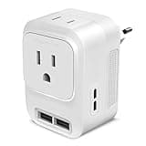 Mapambo 220V to 110V Voltage Converter US to Europe with 2 USB Port 2 USB C International Power Adapter Converter for European Travel Plug Adapter for US to France Germany Italy Spain