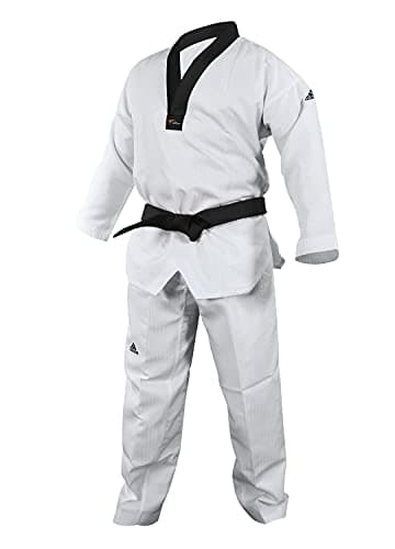 adidas ADI-START II World Taekwondo Approved Taekwondo Dobok Uniform - Black V-Neck - Size 200 (6)