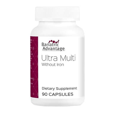 Bariatric Advantage Ultra Multi Without Iron, High Potency Daily Multivitamin for Bariatric Surgery Patients with 22 Essential Vitamins and Nutrients - 90 Capsules, 30 Servings
