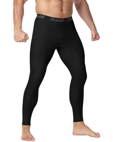 Runhit Jiu Jitsu Rash Guard Men BJJ Compression Pants MMA No Gi Grappling Spats Leggings Wrestling Martial Arts Tights Base Layer Black L