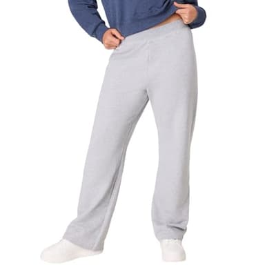 Hanes Women's Open Leg Sweatpants, EcoSmart Fleece Sweats, Regular & Petite, Light Steel, Small