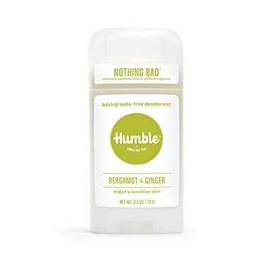 HUMBLE BRANDS Aluminum-Free Deodorant, Vegan and Cruelty- free, Formulated for Sensitive Skin, Bergamot & Ginger, 2.5 Ounce (Pack of 1)