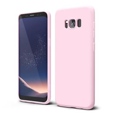 oakxco Designed for Samsung Galaxy S8 Phone Case Liquid Silicone Bumper, Cute Thin Slim Soft Rubber TPU Plain Smooth Gel Cover for Women Girl, Matte Solid Protective & Shockproof, Rose Light Pink