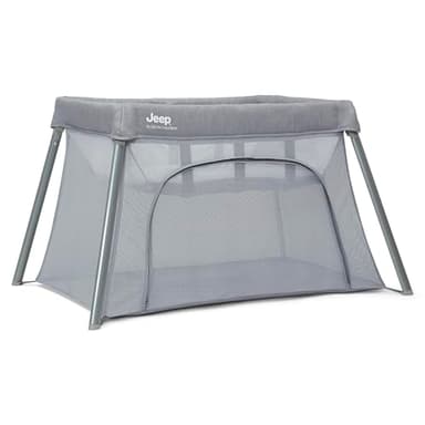 Jeep Horizon Compact Travel 2-in-1 Play Yard and Bassinet, Light Grey