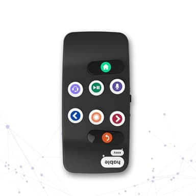 Hable Easy Smartphone Remote for Visually Impaired Seniors: Large Button Interface, Bluetooth, Compatible with All Phones & Tablets, Supports VoiceOver & TalkBack