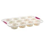 Trudeau - 5118553 Trudeau Structured Silicone Muffin Pan, 12 Cup, Confetti/Fuschia
