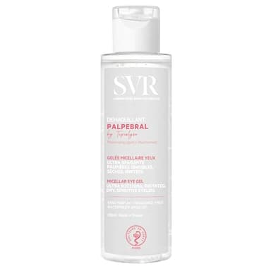 SVR Palpebral Eye Makeup Remover Gel for Very Sensitive & Dry Eyelids and Eye Contour. Fragrance-Free Care with Niacinamide to Soothe and Hydrate while Removing Makeup, Non-comedogenic 4.3 fl.oz.
