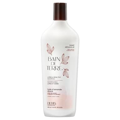 Bain de Terre Sweet Almond Oil Long & Healthy Shampoo, Strength & Protection for Weak, Damaged Hair, with Argan & Monoi Oils, Paraben-Free, Color-Safe, Vegan, 13.5 Fl Oz