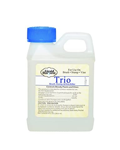 Liquid Harvest Concentrated Brush Killer (Comparable to Leading Triclopyr Brands) - 8oz - Formulated to Control Over 70 Types of Brush, Vines, Harmful Weeds, and Woody Plants – Also Kills Stumps