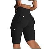 Dupes/Lookalikes Shorts, Biker Shorts Women, Tummy Control, High Waisted Short Leggings Knee Length, Womens Gym Workout Long Shorts, Running Shorts, Athletic Shorts, Stretch, Black, Plus Size 2X